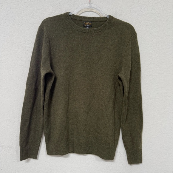 J Crew Cashmere Crewneck Sweater Elm Green Size Small